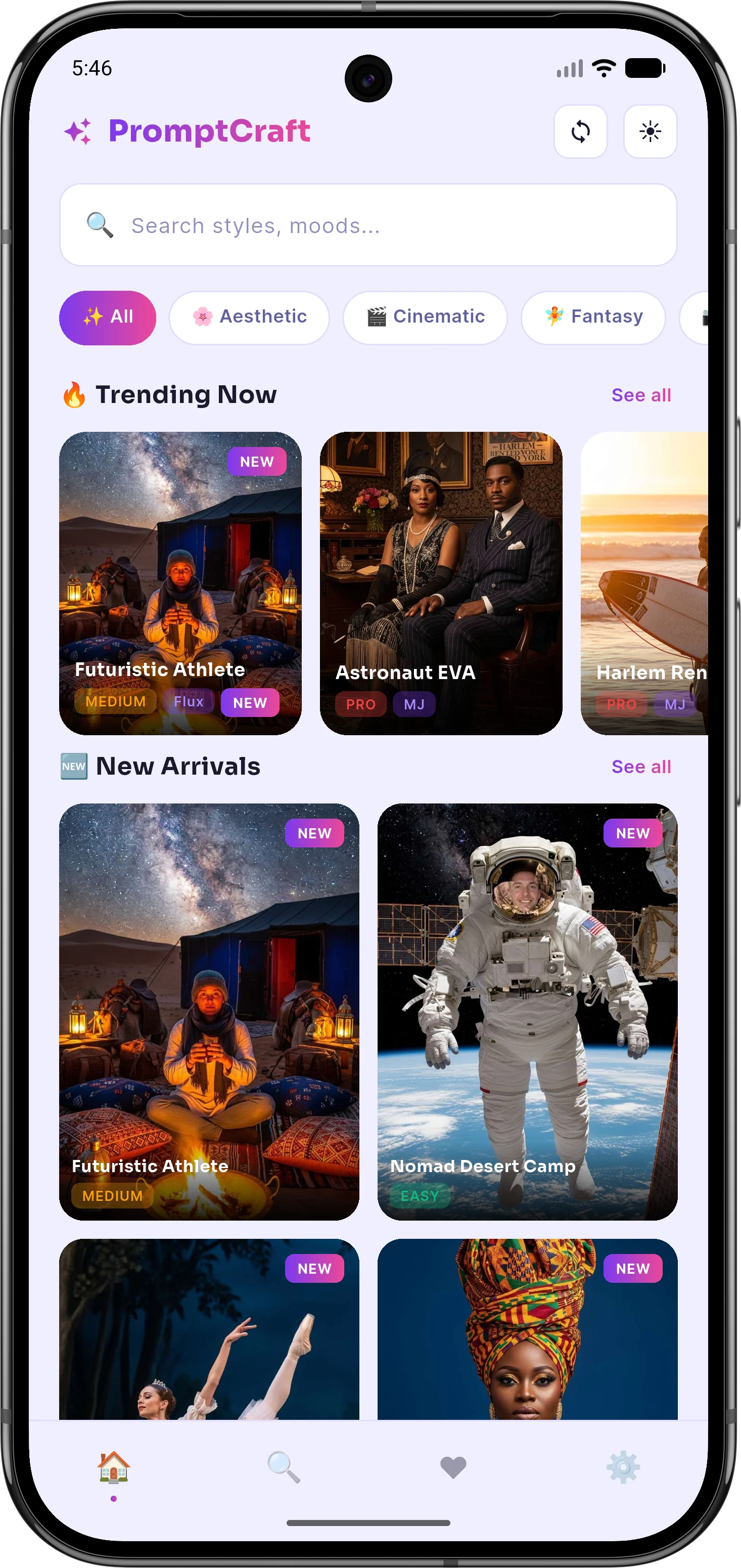 PromptCraft AI Photo Style App screenshot